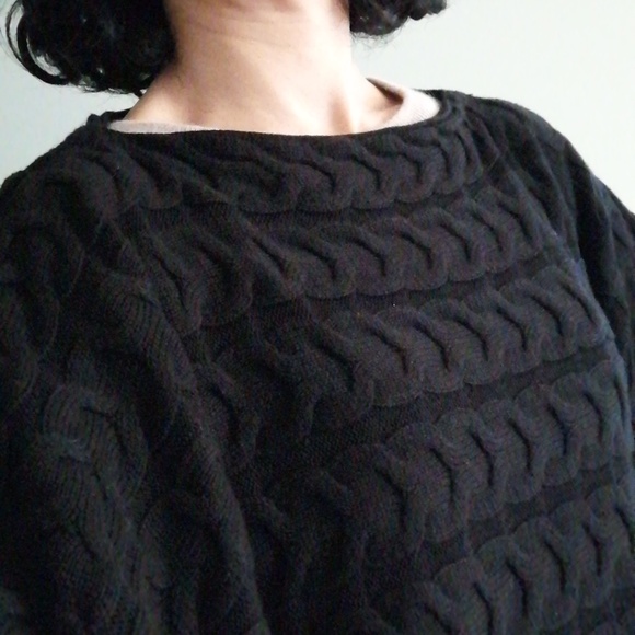 New Lands' End Merino Wool Blend Poncho Sweater - Picture 11 of 11